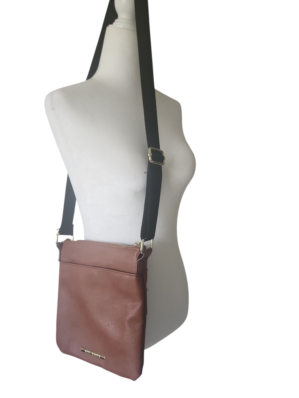 Steve Madden BGLAMM Signature Brown Crossbody Messenger Adjustable Strap Bag - Picture 12 of 12